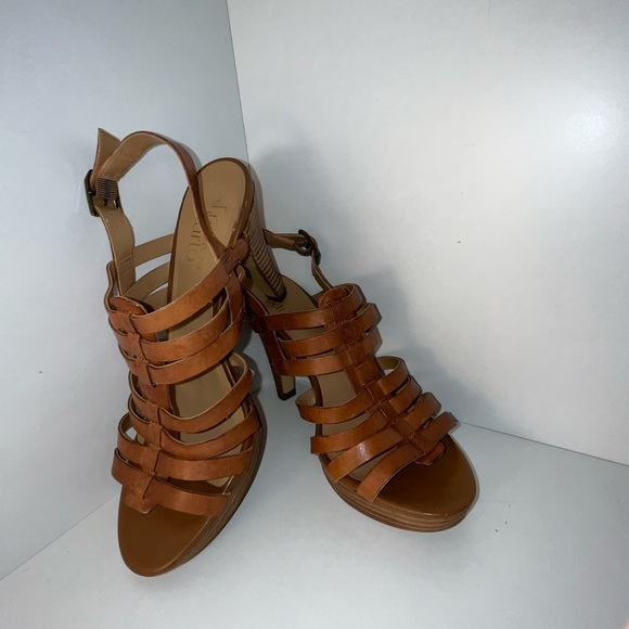 Franco Sarto Leather Tan Heels. Size 6.5 - Picture 8 of 9
